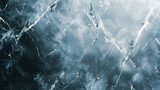 Fototapeta  - Transparent glass texture, cracked frozen glass, pattern in a light white and blue shade. Przezroczysta szklana faktura, popękana zamrożona szyba, wzorem w jasno biało błękitnym odcieniu.