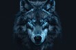 Wolf portrait. Portrait of a wolf in the dark, 3d rendering, Ai Generated