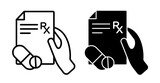 Fototapeta Londyn - Healthcare RX and Prescription Icons. Doctor's Orders and Medication Management Symbols.