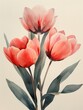 Tulips flowers. Watercolor. Ai generated illustration