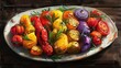 Colorful Vegetable Platter Painting