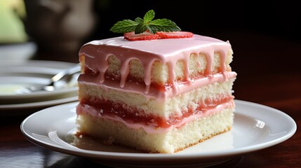 Sticker - Guava cream cake with pink frosting ultra hd.