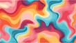 レトロなアート スタイルでカラフルな LSD トリッピー形状を設定した抽象的なサイケデリックな絞り染めのイラスト。 60年代のヒッピーやトレンディなコンセプトのポスター背景デザイン。