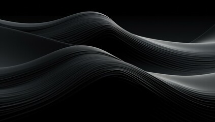Wall Mural - a black and white photo of a wave pattern on the surface. generative ai.