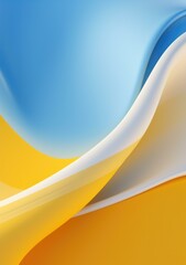 Wall Mural - a close up of a yellow and blue wavy background. generative ai.