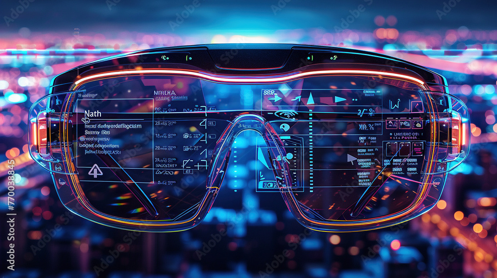 Augmented Reality Smart Glasses Displaying Information Stock ...