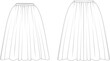 © Viktoriya - Fluffy, lush, volumnious skirt. Ballet skirt. Tutu skirt.Vector image. Technical drawing. On body.