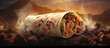 A tempting burrito, its smoky aura enhancing the anticipation of its flavors.