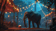 African elephant in circus 3D illustration