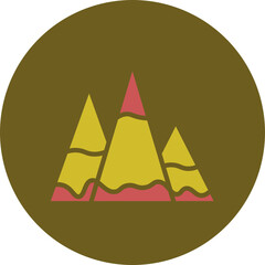 Sticker - Mountain Glyph Two Color Circle Icon