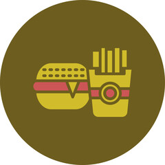 Wall Mural - Fast Food Glyph Two Color Circle Icon