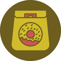 Poster - Packaging Glyph Two Color Circle Icon