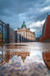 Bielsko-Biała architektura poczta odbicie w kałuży
