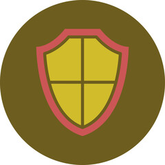 Poster - Shield Glyph Two Color Circle Icon