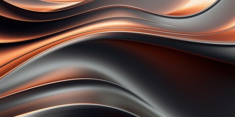 Wall Mural - abstract background of metal texture surface, swirl ripple  copper metal sheet layers , new and shiny reflective surface, Generative