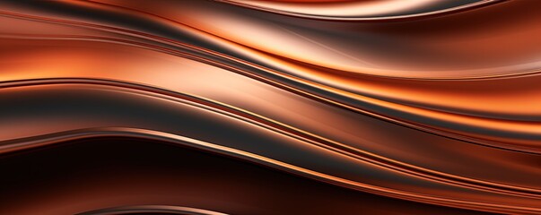 Wall Mural - abstract background of metal texture surface, swirl ripple  copper metal sheet layers , new and shiny reflective surface, Generative