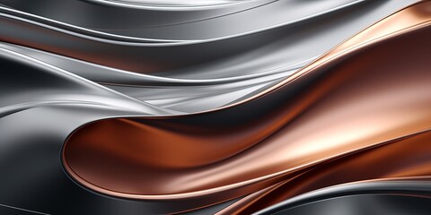 Wall Mural - abstract background of metal texture surface, swirl ripple metal sheet, new and shiny reflective surface, Generative	
