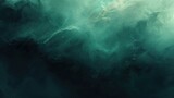 Fototapeta Do pokoju - Abstract paint water. Color mist. Magic spell mystery. Dark green contrast vapor floating splash cloud texture background banner