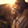 Jesus Christ holding a Lamb