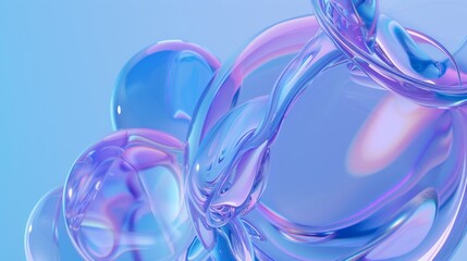 Poster -  A close-up of a blue and purple object on a light blue background