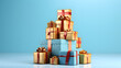 pile of many wrapped gift boxes, generative ai