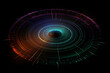 pie chart syntetic radio wave of jupiter magnetic field. Isolated. Black cosmos background
