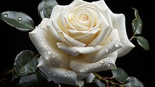 White Rose On Black Background