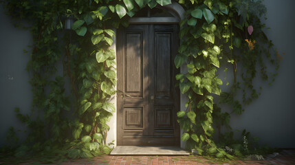 Wall Mural - leafy door