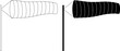 outline silhouette windsock icon set
