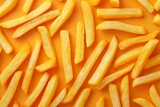 Fototapeta  - background french fries flat top view