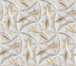 © ADDICTIVE STOCK - White leather tiles with gold decor classic 3d wallpaper