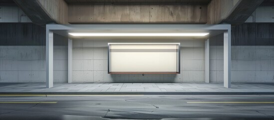 Sticker - mockup of a shelter or booth in a parking structure