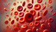 © Mohammed - This image showcases a close-up, artistic representation of red blood cells in a fluid, with a rich, textured, and painterly style.