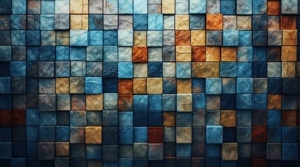 Canvas Print - a patterned background with square tiles forming a geometric mosaic