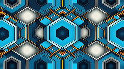 Wall Mural - a seamless pattern of interconnected hexagons in a symmetrical layout