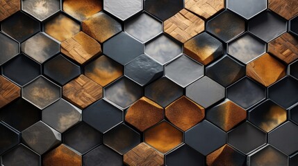 Canvas Print - aesthetic arrangement of hexagonal elements