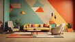 © Gefo - geometric elements with a retro inspired color palette evoking a nostalgic and vintage vibe
