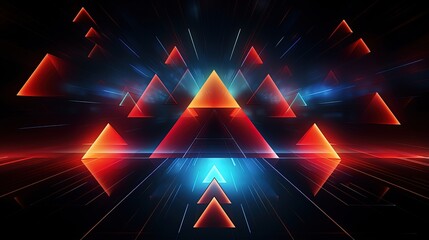 Poster - geometric elements with a neon glow giving a futuristic and vibrant look