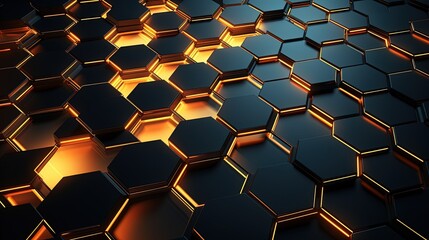 Wall Mural - hexagonal grid with a futuristic touch