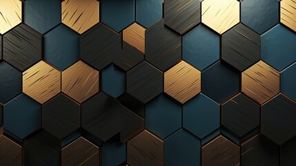 Wall Mural - hexagonal grid with a minimalist design