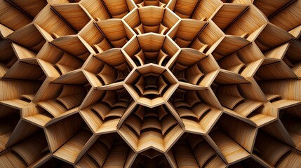 Canvas Print - symmetrical pattern of concentric hexagons