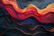 An intricate paper sculpture featuring undulating waves in a harmonious blend of colors, showcasing artistic depth and texture.