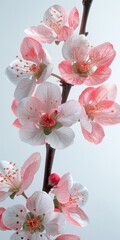 Canvas Print - A close up of a flower on a branch, Spring close-up image of apple blossoms