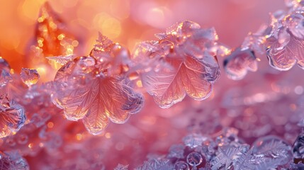 Sticker - A close up of a bunch of frost covered plants