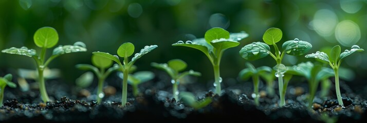 Canvas Print - A close up of a bunch of small plants