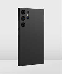 Wall Mural - Samsung Galaxy S24 Ultra. New smartphone back view mockup on a white background. Phone Perspective back view.