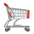 Shopping cart isolated on white photo-realistic vector illustration