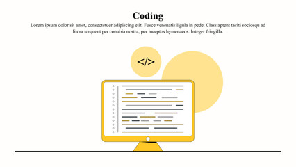 Coding in desktop illustration concept.