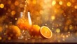 Poured Orange Cocktail with Fresh Citrus and Bokeh Background