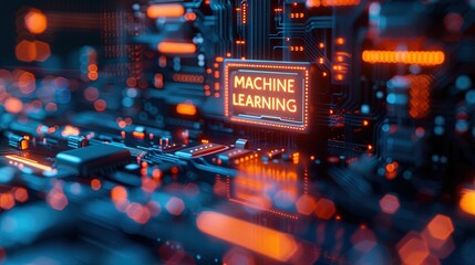 Wall Mural - concept for a commercial background image on the topic of machine learning. banner for advertising. 
